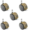 PPA50223WA - Pacer Hooded Chair Caster Set of 5 - 50mm Diameter - 7/16" x 7/8" Grip Ring Stem - 75 lbs Capacity - Nylon Wheels shepherd