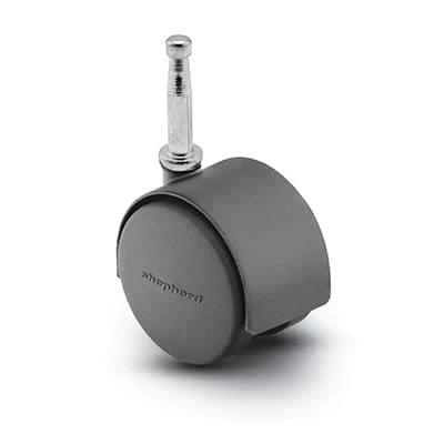 Pacer Hooded Caster - Flat Black 50mm Diameter | Urethane Tread | 5/16" x 1-1/2" Grip Neck Stem | 75 lbs load Capacity per caster shepherd