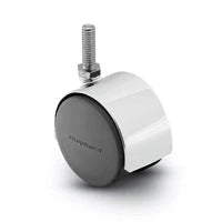 PPA50637BC - Bright Chrome Finish - Pacer Hooded Stem Caster - 50mm Diameter - 3/8" x 3/4" Threaded Stem - 75 lbs Capacity - Nylon Wheels shepherd