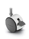 PPA50637BC-B - Bright Chrome Finish - Locking Pacer Hooded Stem Caster - 50mm Diameter - 3/8" x 3/4" Threaded Stem - 75 lbs Capacity - Nylon Wheels shepherd