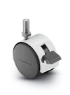 PPA50637BC-B - Bright Chrome Finish - Locking Pacer Hooded Stem Caster - 50mm Diameter - 3/8" x 3/4" Threaded Stem - 75 lbs Capacity - Nylon Wheels shepherd