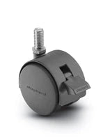 PPA50637FB-B - Locking Pacer Hooded Stem Caster - 50mm Diameter - 3/8" x 3/4" Threaded Stem - 75 lbs Capacity - Nylon Wheels shepherd