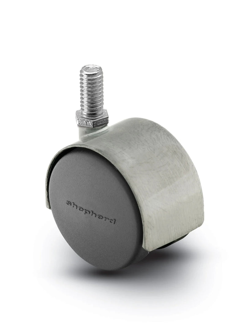 PPA50828SC - Pacer Hooded Stem Caster - 50mm Diameter - 1/4" x 5/8" Threaded Stem - 75 lbs Capacity - Nylon Wheels shepherd