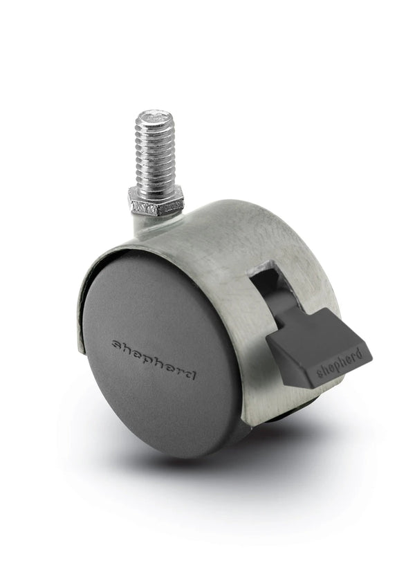 PPA50507SC-B - Pacer Hooded Stem Caster - 50mm Diameter - 5/16" x 1" Threaded Stem - 75 lbs Capacity - Nylon Wheels shepherd