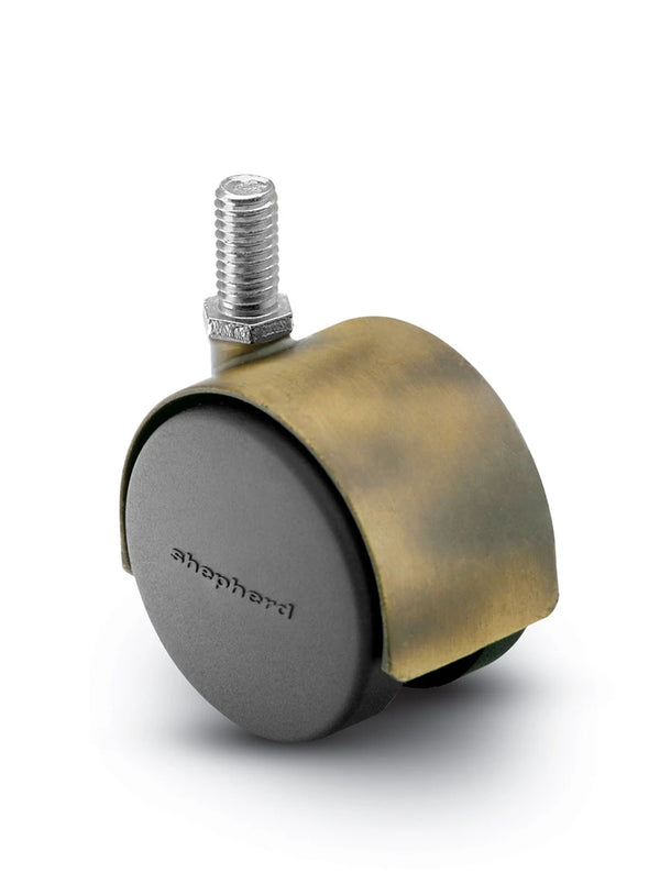 PPA50507WA - Pacer Hooded Stem Caster - 50mm Diameter - 5/16" x 1" Threaded Stem - 75 lbs Capacity - Nylon Wheels shepherd