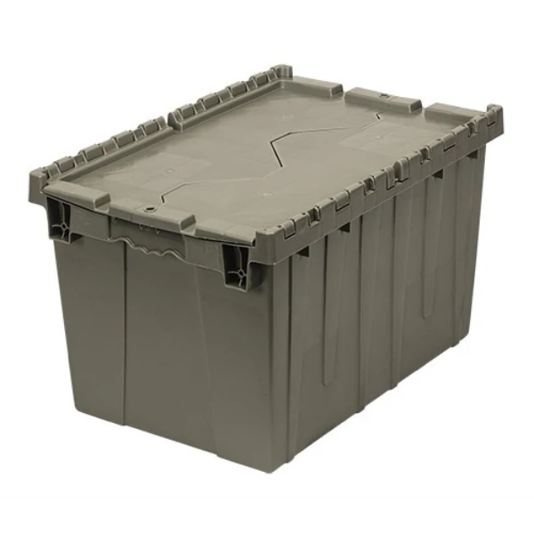 Quantum QDC2115-12 Stackable Attached Lid Container Gray 12.5 Gallon Quantum
