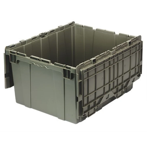 Quantum QDC2420-12 Attached Top Container - 18.25 Gallon, Gray, Stackable Storage Bin with Flip-Top Lid Quantum