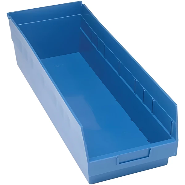 QSB214 6 PC-6" Shelf Bin - Strong Polypropylene Storage Container for Racks and Shelving Units Quantum
