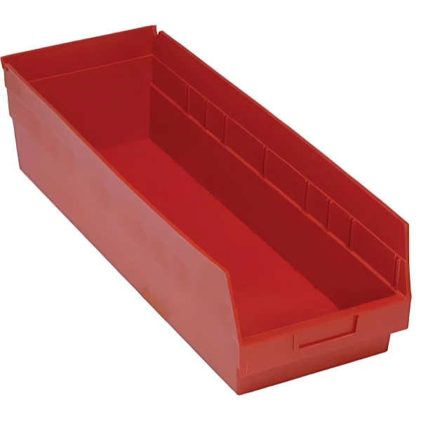 QSB214 6 PC-6" Shelf Bin - Strong Polypropylene Storage Container for Racks and Shelving Units Quantum