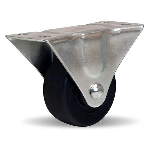 Hamilton Leader Rigid Caster, 2.5-inch Ebonite Solid Rubber Wheel, 175 lbs Load Capacity - 5/16" Oilless Sleeve Bearing Hamilton