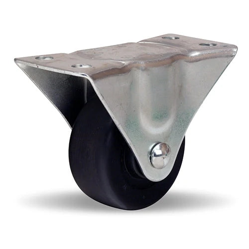 Hamilton Leader Rigid Caster - 120 lbs Load Capacity, 2.5" x 1.125" Flexonite Solid Rubber Wheel, 5/16" Oilless Sleeve Bearing Hamilton