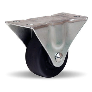 Hamilton Leader Rigid Caster - 120 lbs Load Capacity, 2.5" x 1.125" Flexonite Solid Rubber Wheel, 5/16" Oilless Sleeve Bearing Hamilton