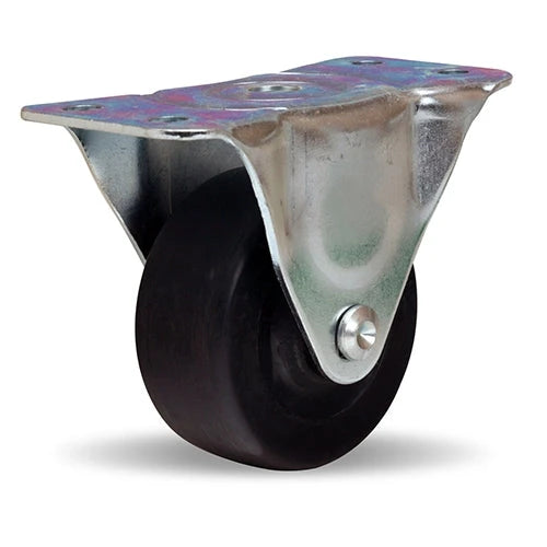 Hamilton R-223-EO Rigid Caster - 3x1.25 Inch Ebonite Solid Rubber Wheel, 210 lbs Load Capacity, 3/8 Inch Oilless Sleeve Bearing - Durable Industrial Casters Hamilton