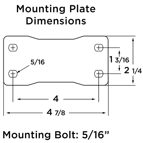 Hamilton Leader 3-Inch Rigid Caster, 250 lbs Load Capacity - Metal Wheel, 1 1/4" Width, 1/2" Roller Bearing - R-223-MH Hamilton