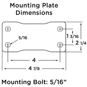 Hamilton Leader 3-Inch Rigid Caster, 250 lbs Load Capacity - Metal Wheel, 1 1/4" Width, 1/2" Roller Bearing - R-223-MH Hamilton