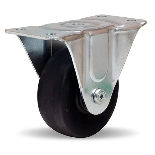 Hamilton Leader Rigid Caster 4x1.5 Inch Ebonite Solid Rubber Wheel, 300 lbs Load Capacity, 1/2" Oilless Sleeve Bearing - R-224-EO Hamilton
