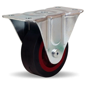 Hamilton R-224-RH Rigid Caster - 4x1.5 Inch Mold-On Rubber Wheel, 200 lbs Load Capacity, Cast Iron, 1/2" Straight Roller Bearing - Durable Industrial Caster Hamilton