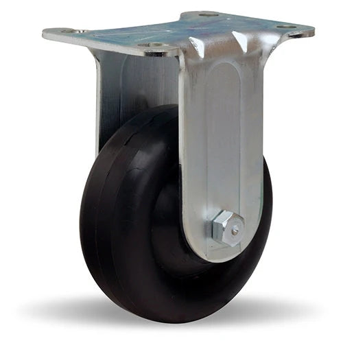 Hamilton R-303-1/2-F Rigid Caster, 140 lbs Load Capacity, 3.5-inch Flexonite Rubber Wheel, 1/2-inch Oilless Sleeve Bearing - General Utility Hamilton
