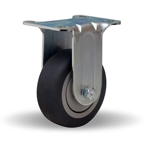 Hamilton R-303-1/2-TE Rigid Caster, 240 lbs Load Capacity - 3.5" Versa-Tech Gray Rubber Wheel on Polyolefin with 1/2" Bearings Hamilton