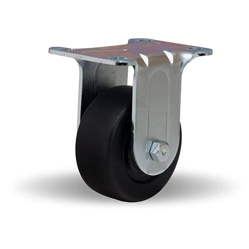 Hamilton R-331-E Rigid Caster - 3 Inch Ebonite Solid Rubber Wheel, 210 lbs Load Capacity, 1/2 Inch Oilless Sleeve Bearing - General Utility Hamilton