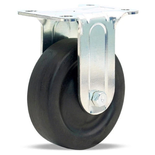 Hamilton R-341-E Rigid Caster, 4-Inch Ebonite Solid Rubber Wheel, 250 lbs Load Capacity, 1/2-Inch Oilless Sleeve Bearing - General Utility Hamilton