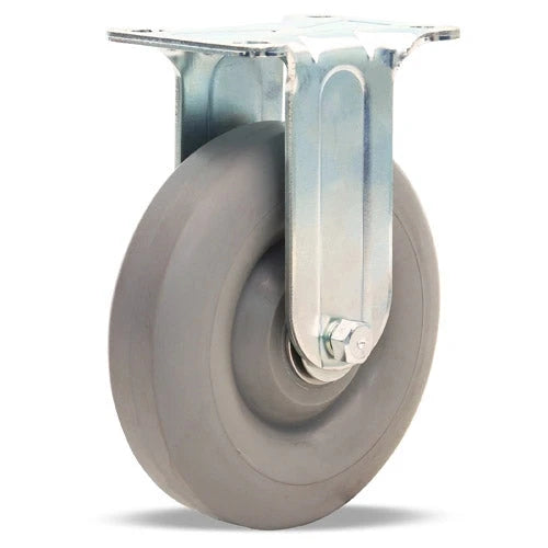 Hamilton R-341-TE Rigid Caster - 4 Inch Versa-Tech Rubber on Polyolefin Wheel, 250 lbs Load Capacity, 1/2 Inch Ball Bearings - General Utility Gray Rubber Caster Hamilton