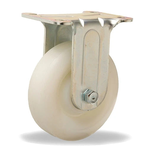 Hamilton R-341-WN Rigid Caster - 4 Inch White Nylon Wheel, 325 lbs Load Capacity, 3/8" Sealed Ball Bearing - General Utility Durable Caster Hamilton