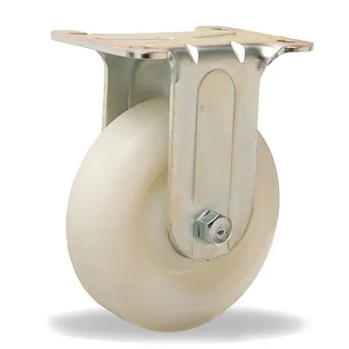 Hamilton R-341-WN Rigid Caster - 4 Inch White Nylon Wheel, 325 lbs Load Capacity, 3/8" Sealed Ball Bearing - General Utility Durable Caster -  | CasterHQ