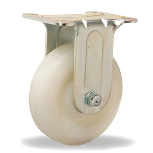Hamilton R-341-WN Rigid Caster - 4 Inch White Nylon Wheel, 325 lbs Load Capacity, 3/8" Sealed Ball Bearing - General Utility Durable Caster Hamilton