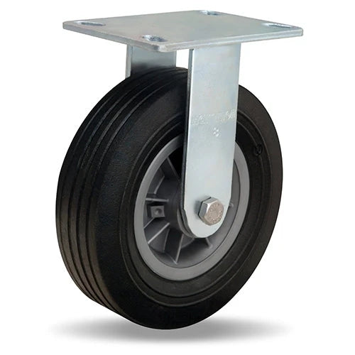 R-4008-AT Hamilton 450 lbs Load Capacity Rigid Caster - 8" x 2.5" Ace-Tuf Rubber (75A) on Polypropylene Wheel - 3/4" Ball Bearings Hamilton