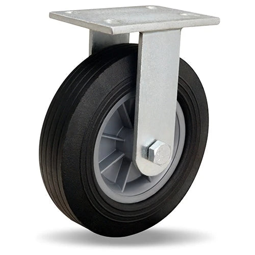 Hamilton 550 lbs Load Capacity Rigid Caster - 10" x 2 3/4" Ace-Tuf Rubber (75A) on Polypropylene Wheel - R-4010-AT with 3/4" Ball Bearings - Cush-N-Tuf Light Duty Hamilton
