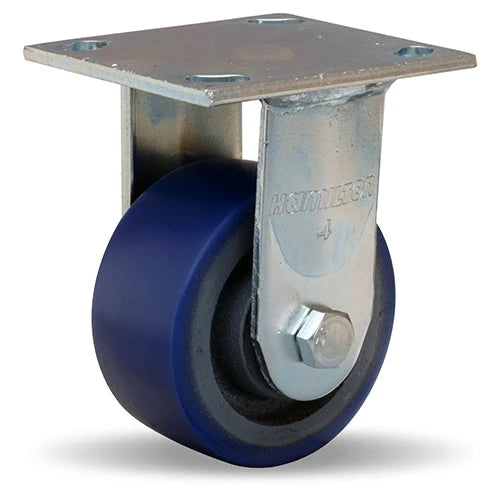 Hamilton R-524-SPB Standard Duty Rigid Caster - 4" x 2" Ergo-Glide Polyurethane Wheel with 1/2" Sealed Precision Ball Bearings for Industrial & Warehouse Use Hamilton