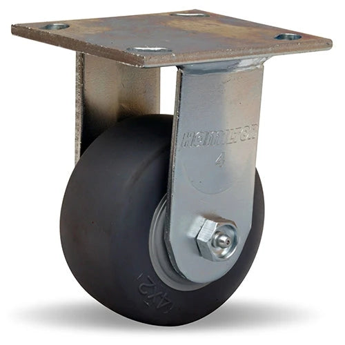 Hamilton R-524-TE Standard Duty Rigid Caster - 4x2" Versa-Tech Gray Rubber on Polyolefin Wheel Hamilton
