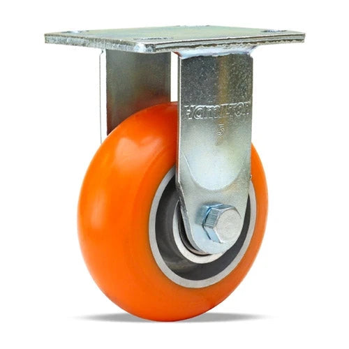 R-525-EMB Hamilton 5" x 2" Standard Duty Rigid Caster with Ergo-Tech Polyurethane Wheel and Sealed Ball Bearings Hamilton
