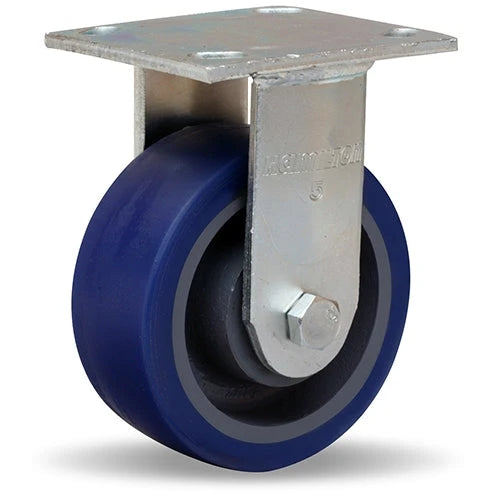 Hamilton R-525-SPB Rigid Caster - 5x2 Inch Ergo-Glide Polyurethane Wheel on Cast Iron - Precision Ball Bearings for Smooth Industrial Use Hamilton