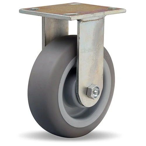 Hamilton R-526-TE Standard Duty Rigid Caster - 6" x 2" Versa-Tech Rubber Wheel with 3/4" Roller Bearing Hamilton