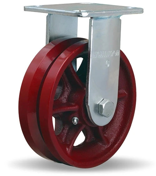R-526-V Hamilton 6" x 2" V-Grooved Wheel Rigid Caster - Standard Duty with 3/4" Roller Bearing for Industrial Mobility Hamilton