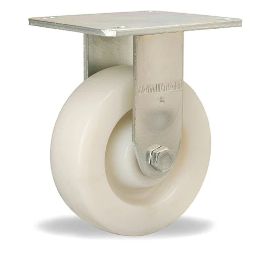 Hamilton R-526-WNB Rigid Caster - 6x2" White Nylon Wheel with Sealed Bearings for Industrial Use Hamilton