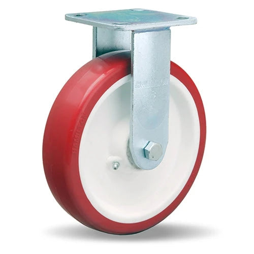 Hamilton R-528-NF Rigid  Caster - 8" x 2" Poly-Tech Polyurethane Wheel, Durable & Versatile for Industrial Use Hamilton