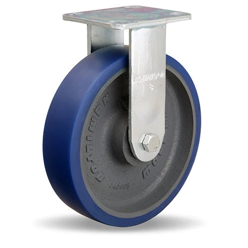 Hamilton R-528-SPB Rigid Caster - 8x2 Inch Ergo-Glide Polyurethane on Cast Iron Wheel with Precision Ball Bearings for Enhanced Industrial Mobility Hamilton