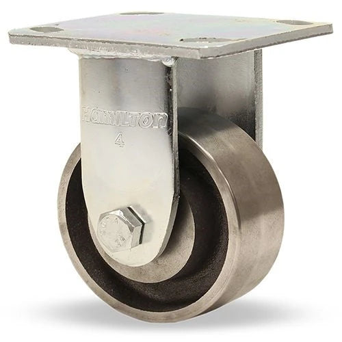 Hamilton R-52HK-4HFSB High Heat Rigid Caster - 4" x 2" Forged Steel Wheel, 750° F Rated with Shielded Precision Ball Bearings Hamilton