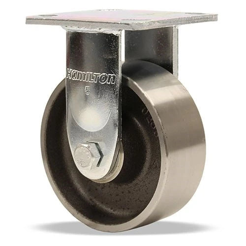 Hamilton High Heat Rigid Caster R-52HK-5HFSB - 5" Forged Steel Wheel Rated 750° F with Precision Ball Bearings Hamilton