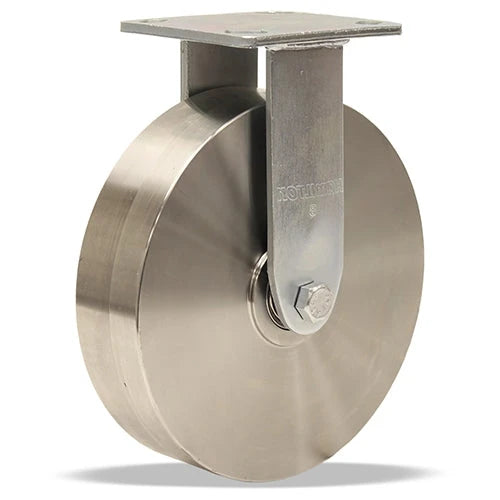 Hamilton High Heat Rigid Caster R-52HK-8HSB - 8" Stainless Steel Wheel, 750°F Rated with Precision Bearings - Standard Duty for High-Temperature Environments Hamilton