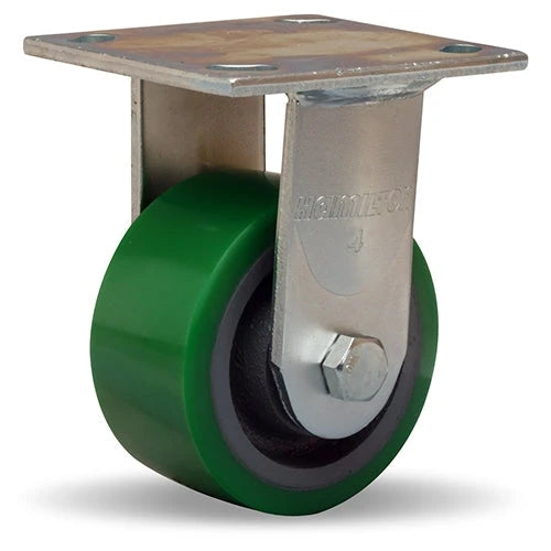 4x2 Inch Hamilton Standard Duty Rigid Caster - Duralast Polyurethane on Cast Iron Wheel - 1/2" Sealed Precision Ball Bearings Hamilton