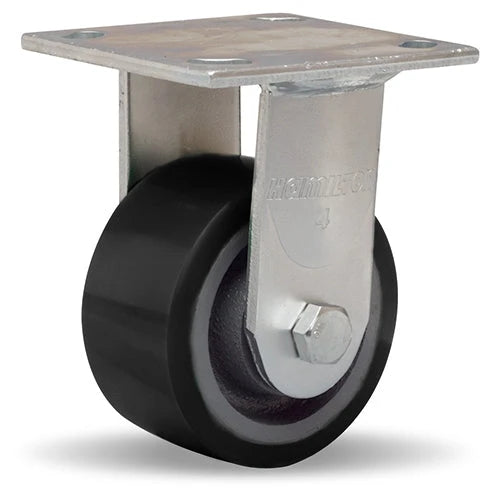 Hamilton Standard Duty Rigid Caster – 4"x2" Duralast XC Polyurethane on Cast Iron Wheel with Sealed Precision Ball Bearings Hamilton