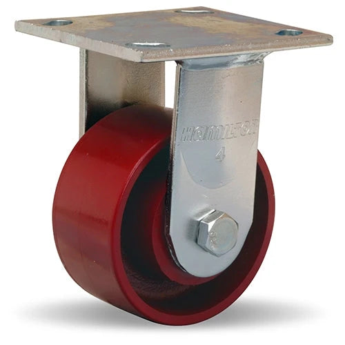 4x2 Metal Wheel Rigid Caster - Hamilton Standard Duty, 1/2" Sealed Precision Ball Bearing Hamilton