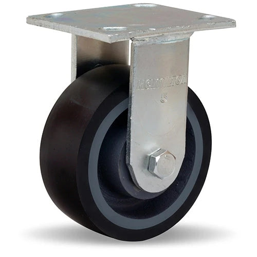 R-52K-5DB70 Hamilton Standard Duty Rigid Caster - 5" Duralast XC Polyurethane Wheel on Cast Iron Core with Sealed Precision Bearings Hamilton