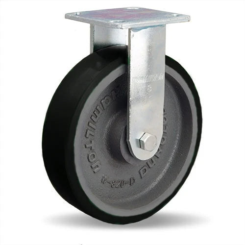 R-52K-8DB70 Hamilton Standard Duty Rigid Caster - 8" x 2" Duralast XC Polyurethane (70D) Wheel on Cast Iron - 1/2" Sealed Precision Ball Bearings for Superior Durability & Smooth Mobility Hamilton