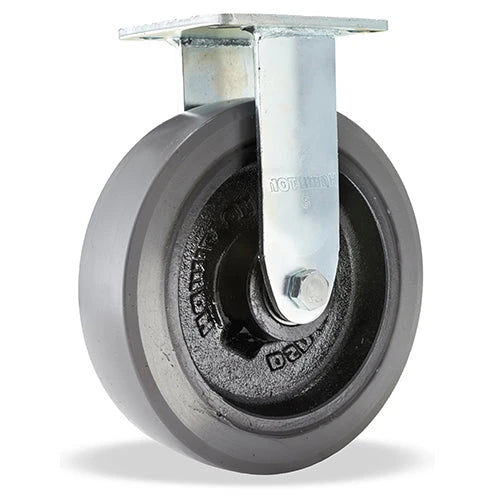 R-52K-8GB95 Hamilton Standard Duty Rigid Caster - 8" x 2" Dura-Glide Polyurethane (82A) Wheel on Cast Iron - 1/2" Sealed Precision Ball Bearings for Enhanced Durability & Smooth Mobility Hamilton