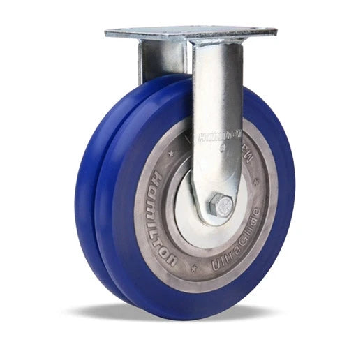 Hamilton R-52K-8SWC85 Standard Duty Rigid Caster with 8" x 2" UltraGlide Twin Wheel | Reliable Industrial Casters Hamilton